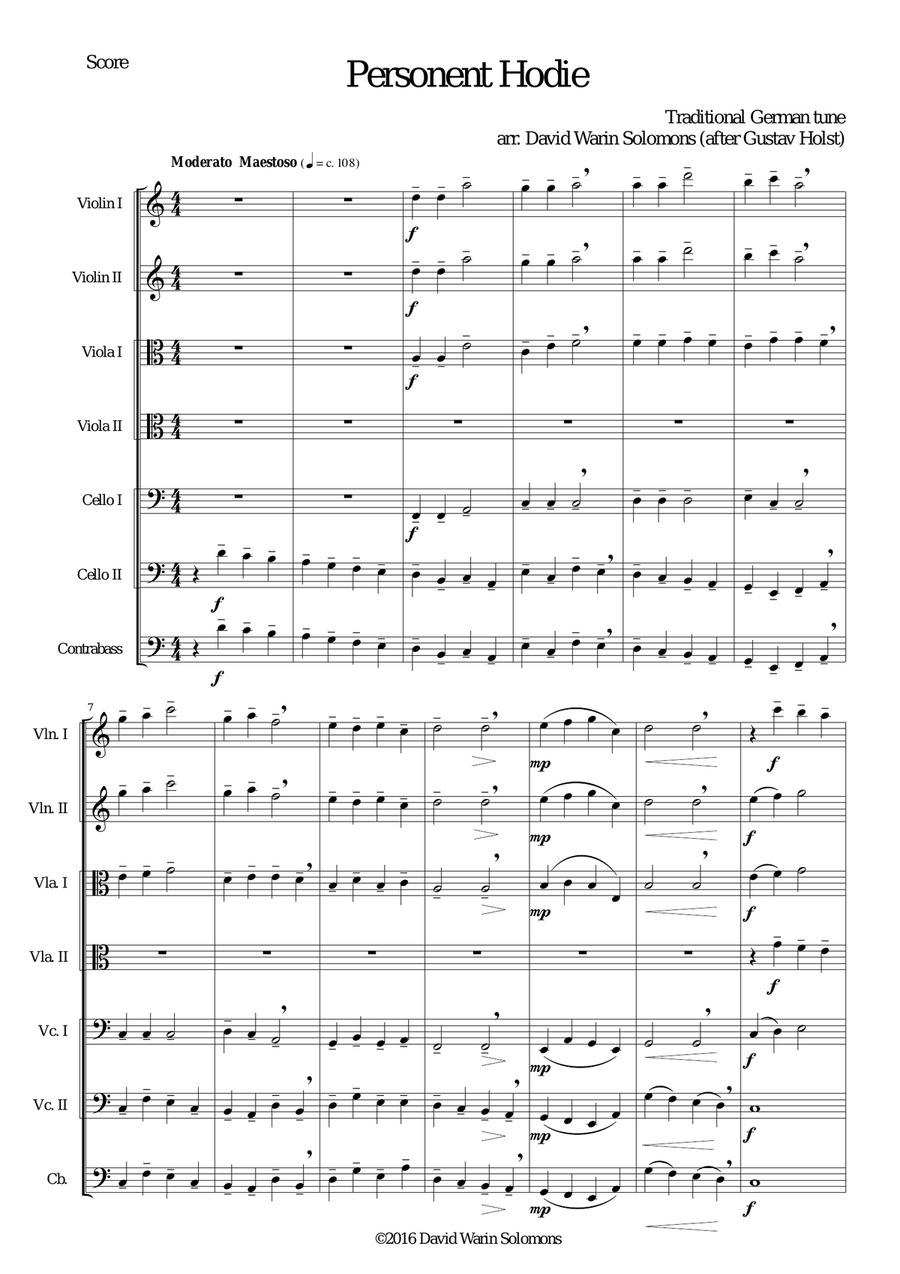 Personent hodie for string orchestra String Orchestra scores gallery preview page 1