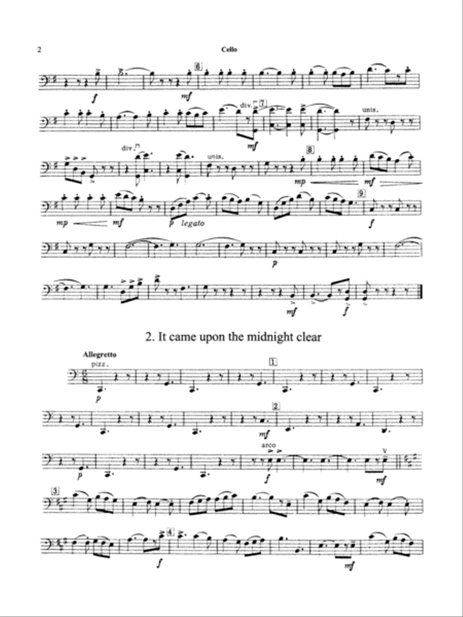 Suite of Carols: Cello Suite of Carols: Cello String Orchestra scores gallery preview page 2