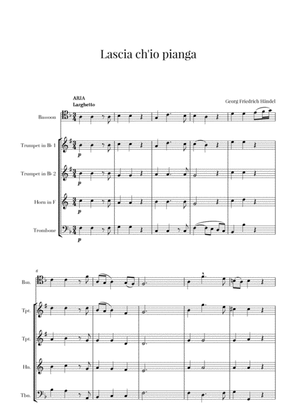 Haendel - Lascia ch’io pianga (for Bassoon and Brass Quartet)