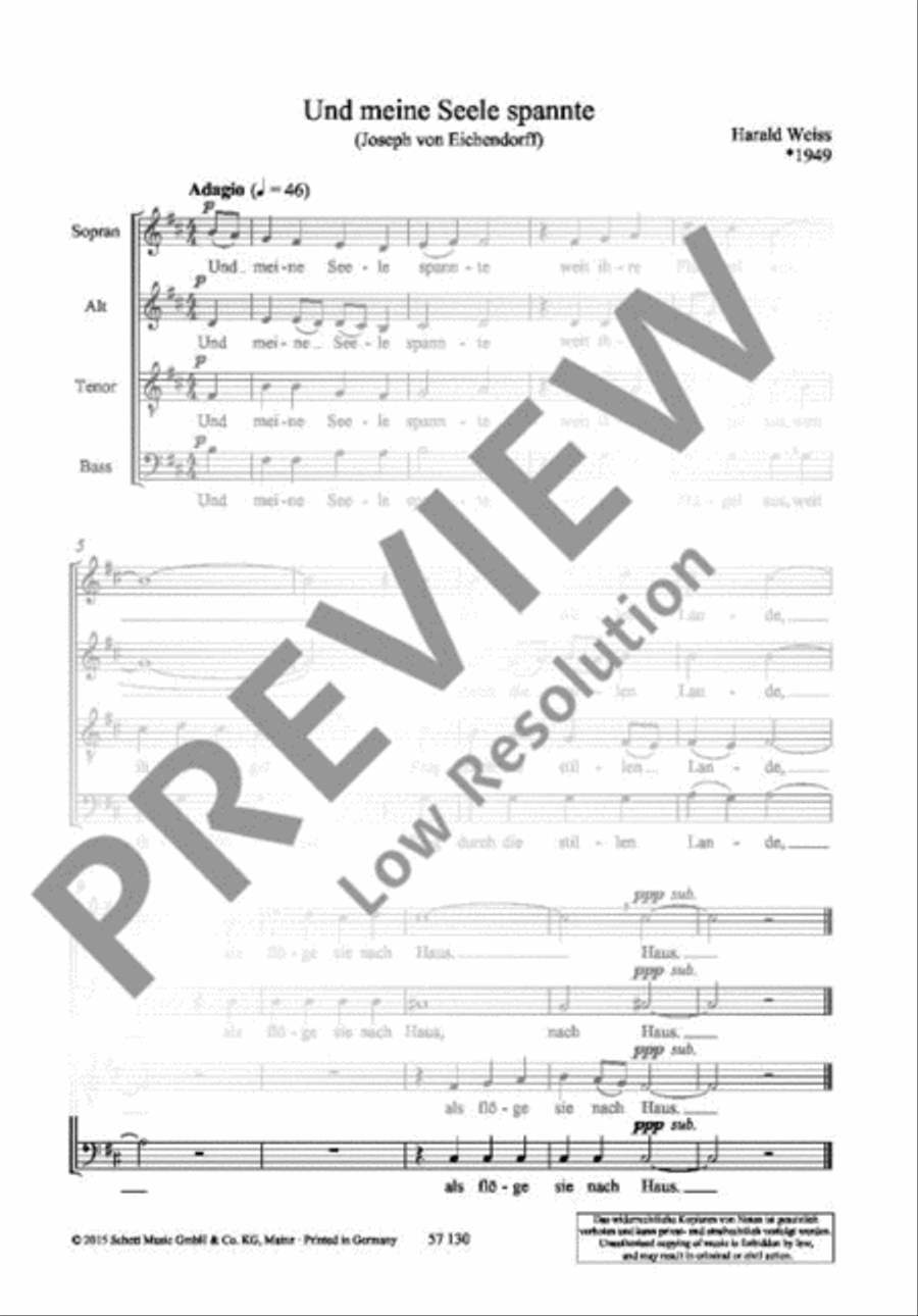 Und meine Seele spannte Und meine Seele spannte 4-Part scores gallery preview page 2