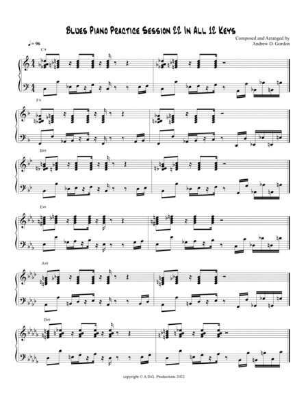 Blues Piano Practice Session 22 In All 12 Keys image number null