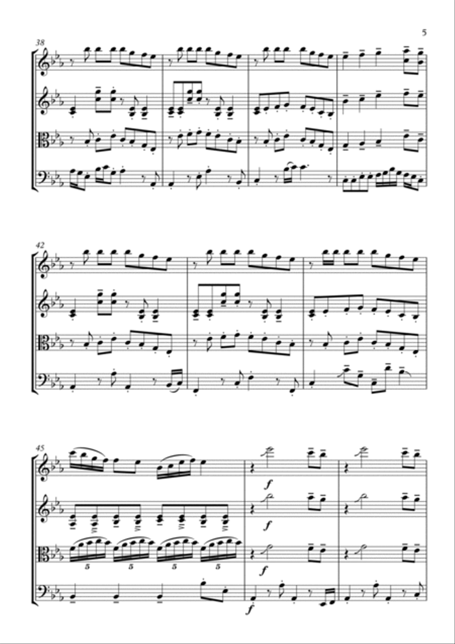 Wherever I Go Wherever I Go String Quartet scores gallery preview page 5