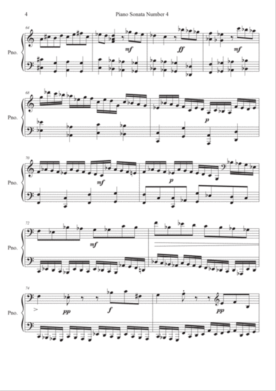 Piano Sonata Number 4, 1st movement Piano Solo scores gallery preview page 4