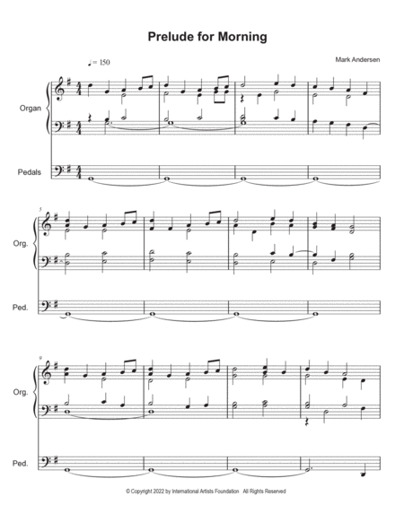 Prelude for Morning Solo Organ by Mark Andersen