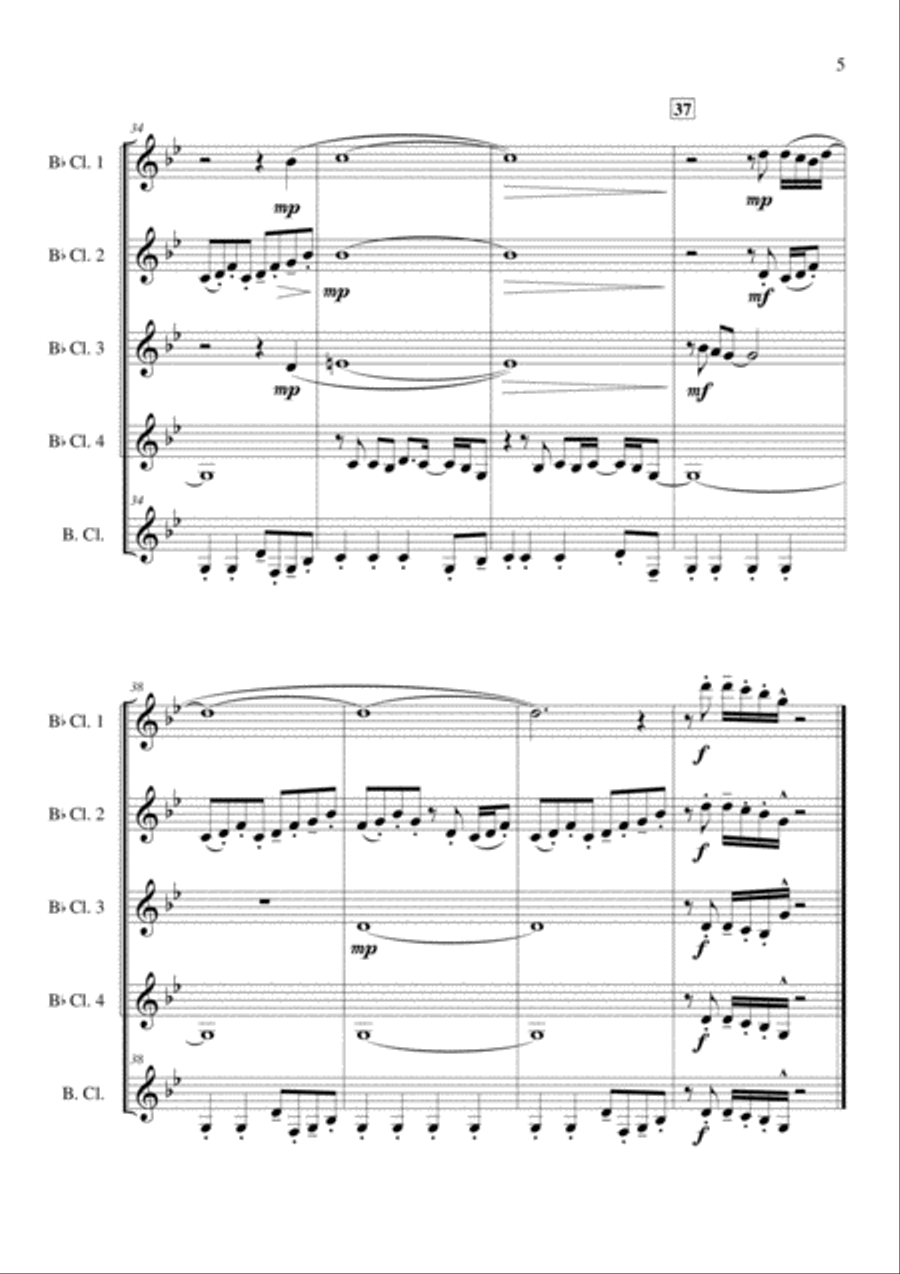 Stayin' Alive from the Motion Picture SATURDAY NIGHT FEVER Clarinet Quintet scores gallery preview page 6