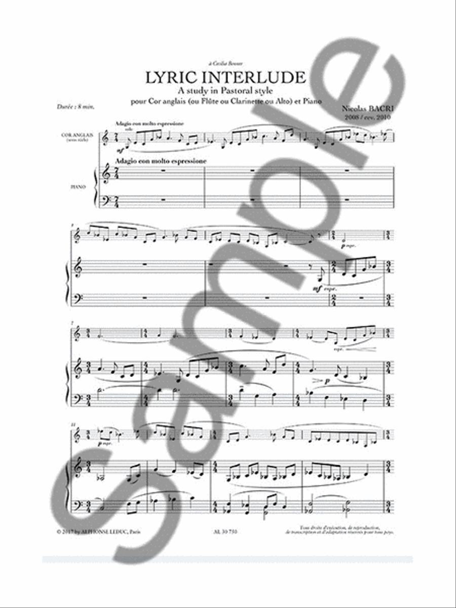 Lyric Interlude-a Study In Pastoral Style Op.110 English Horn scores gallery preview page 2