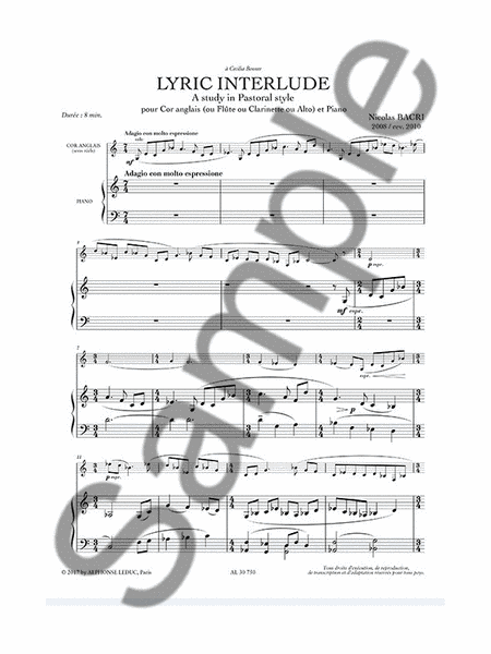 Lyric Interlude-a Study In Pastoral Style Op.110