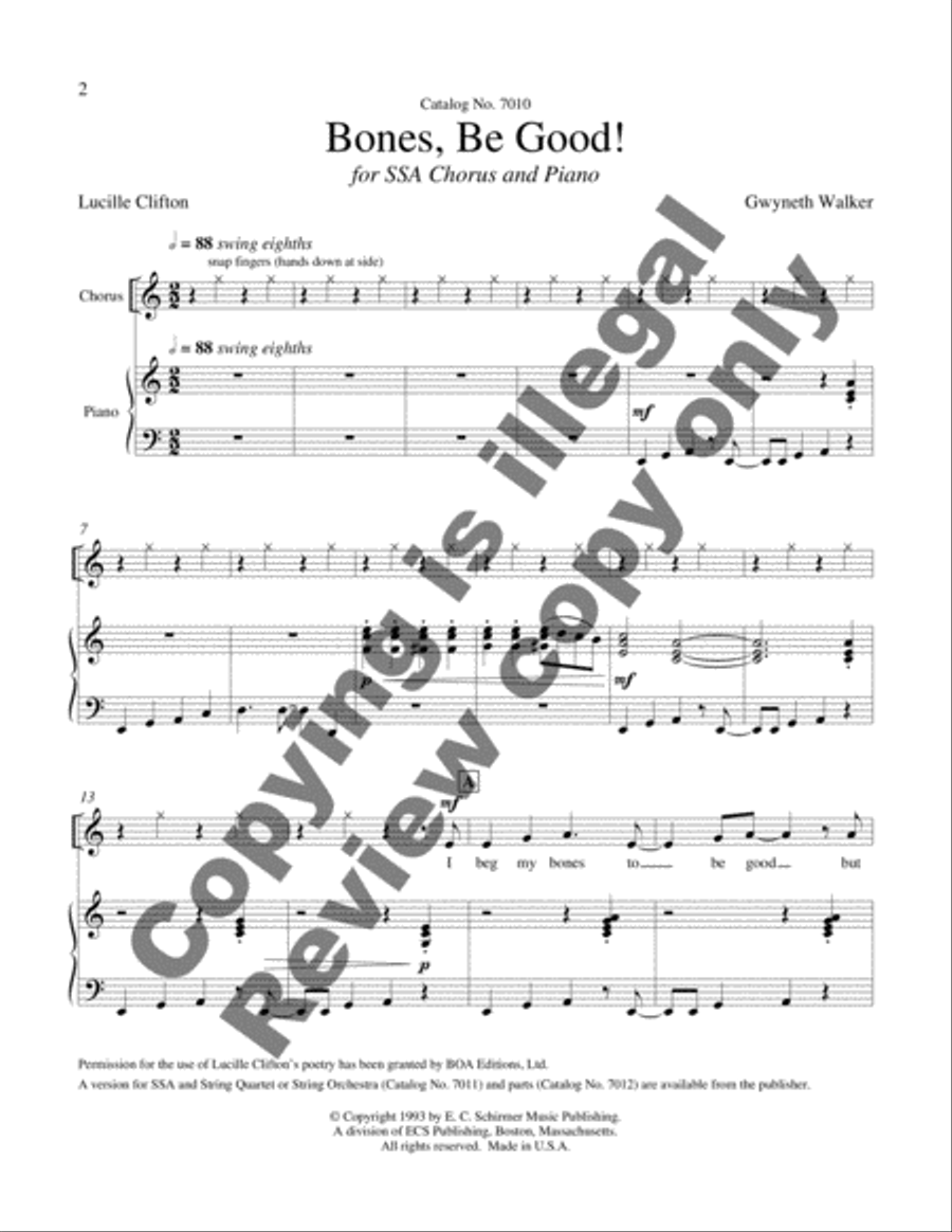 Dreams and Dances: 1. Bones Be Good! SSA scores gallery preview page 8