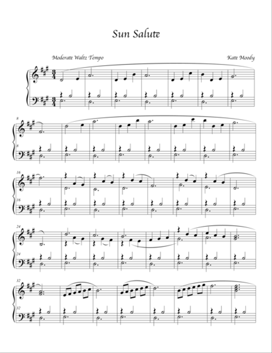 Sun Salute Piano Solo scores gallery preview page 1