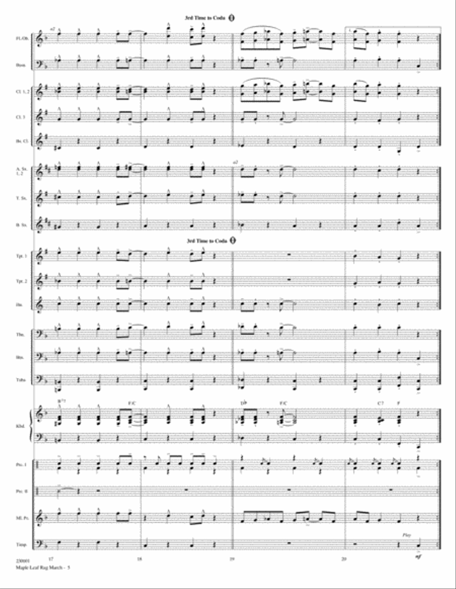 Maple Leaf Rag March Concert Band scores gallery preview page 5