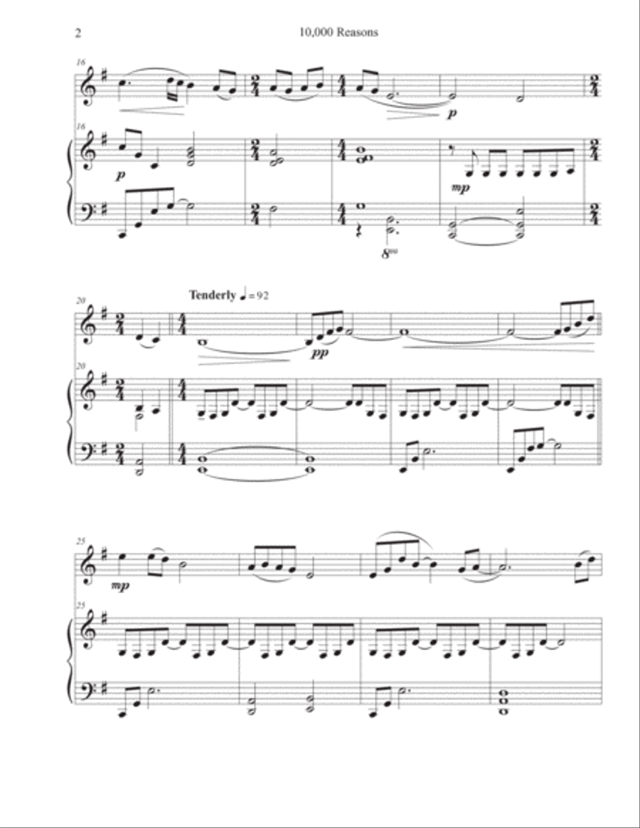 10,000 Reasons (bless The Lord) Violin Solo scores gallery preview page 2