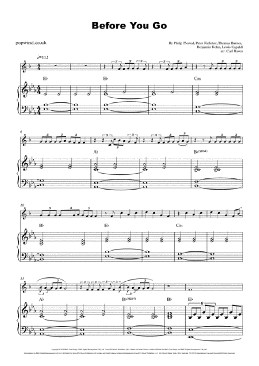 Before You Go Trumpet Solo scores gallery preview page 2