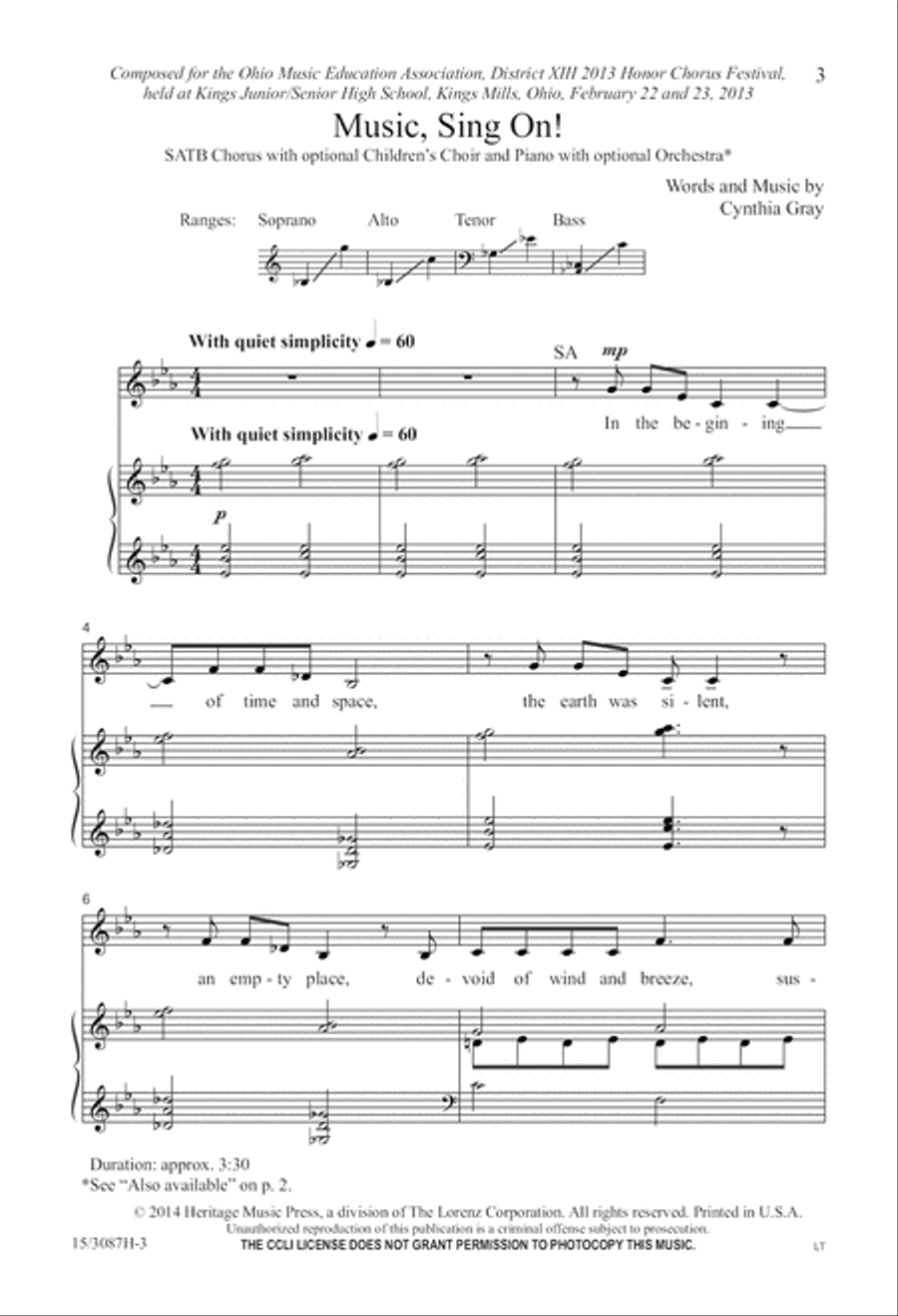 Music, Sing On! 4-Part scores gallery preview page 4