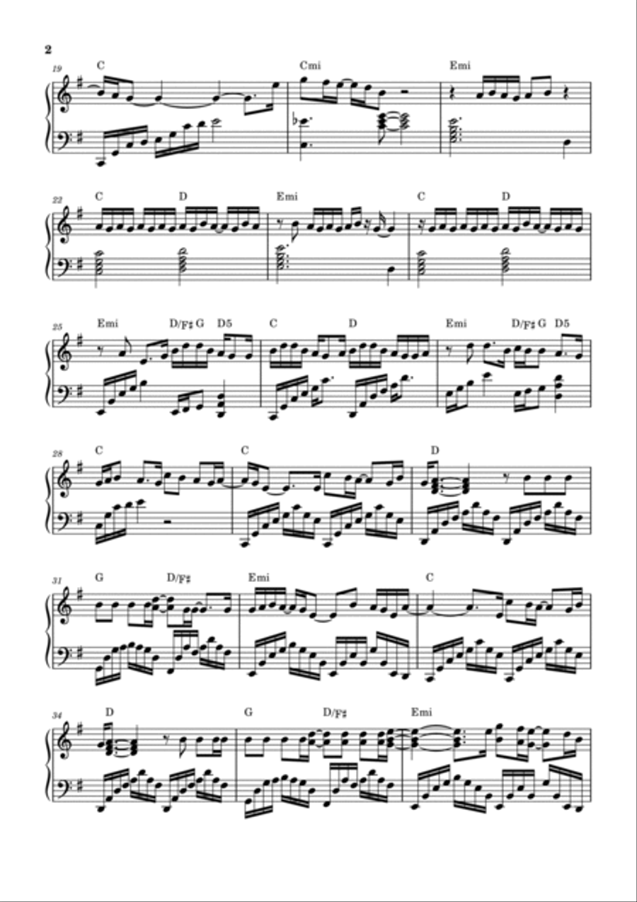 Thousand Miles Piano Solo scores gallery preview page 2