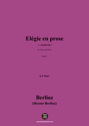 Berlioz-Elégie en prose,H 47,in E Major