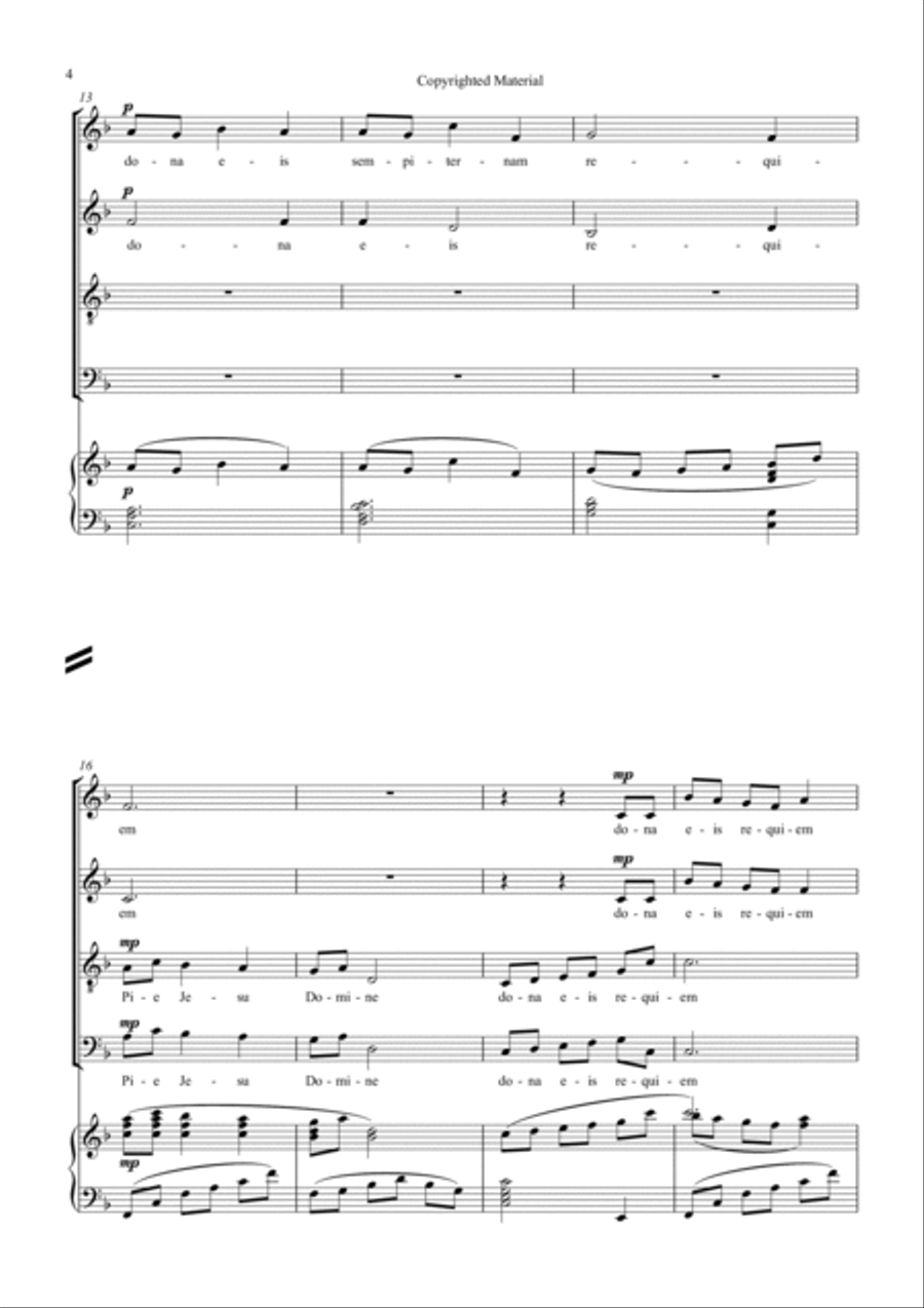 Pie Jesu Pie Jesu 4-Part scores gallery preview page 4
