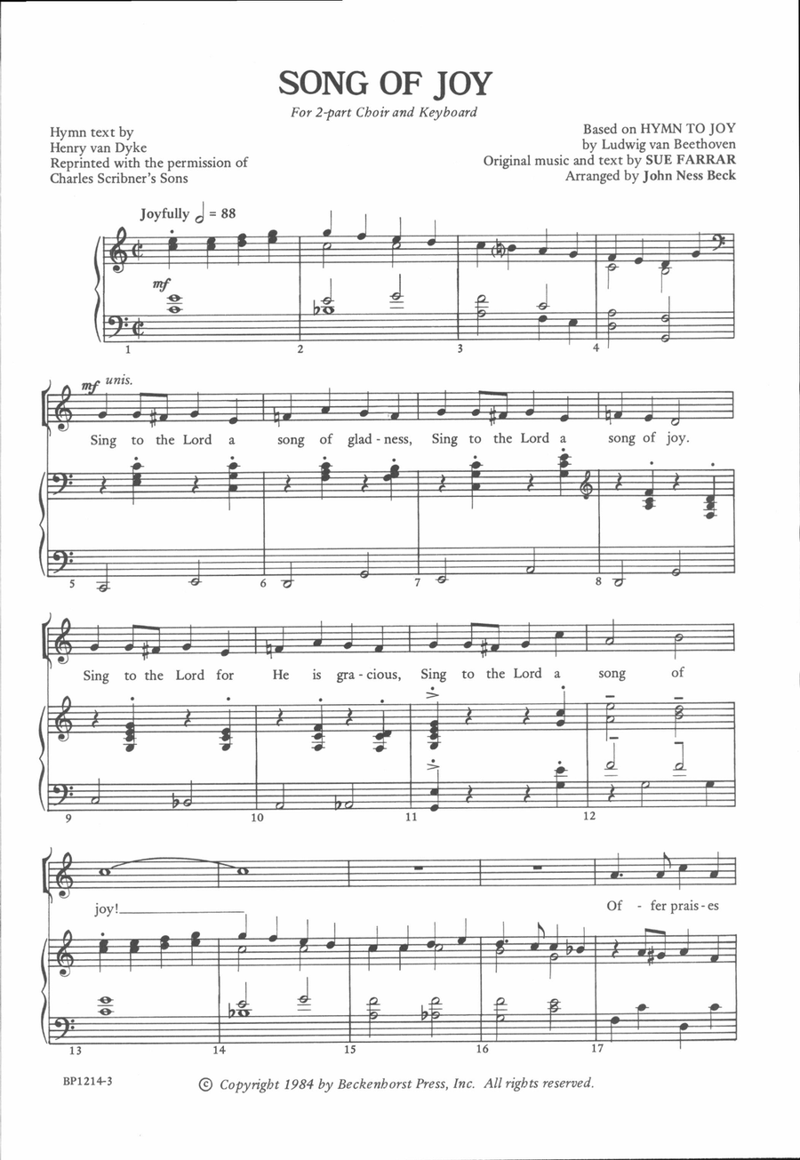 Song of Joy 2-Part scores gallery preview page 2