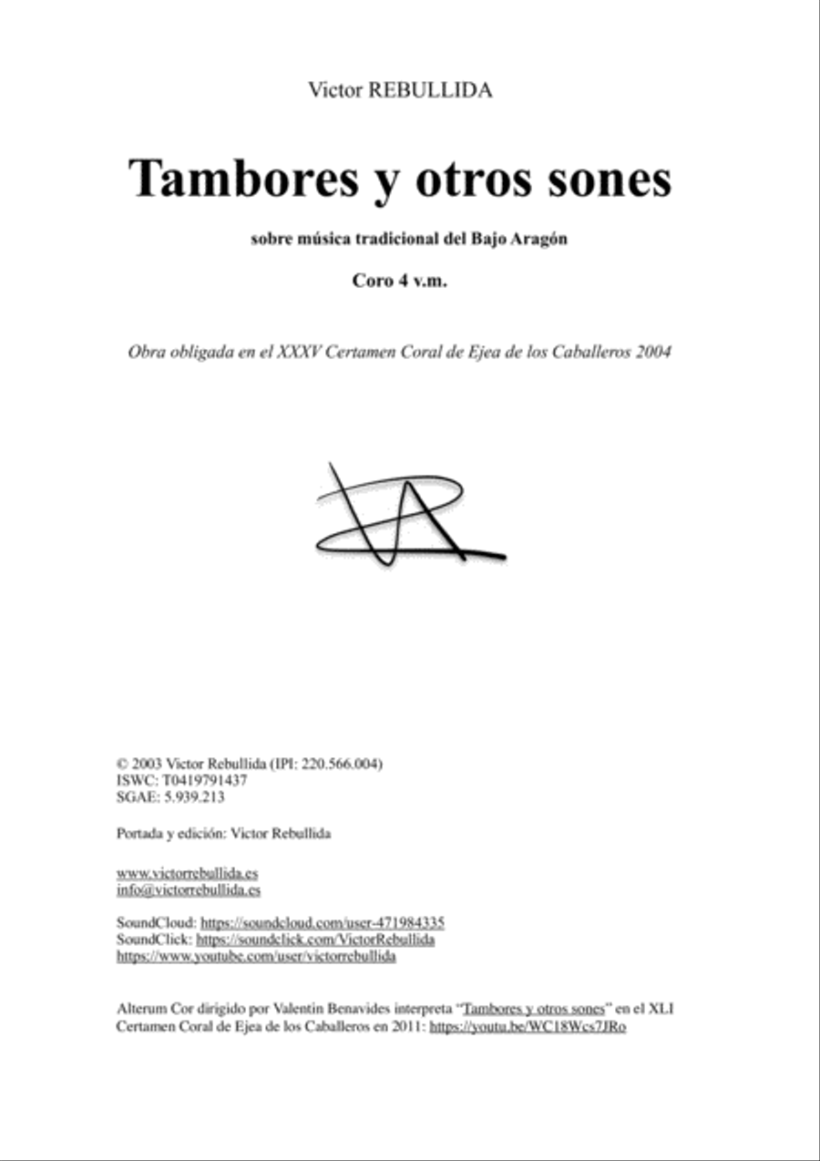 Tambores y otros sones Tambores y otros sones 4-Part scores gallery preview page 2