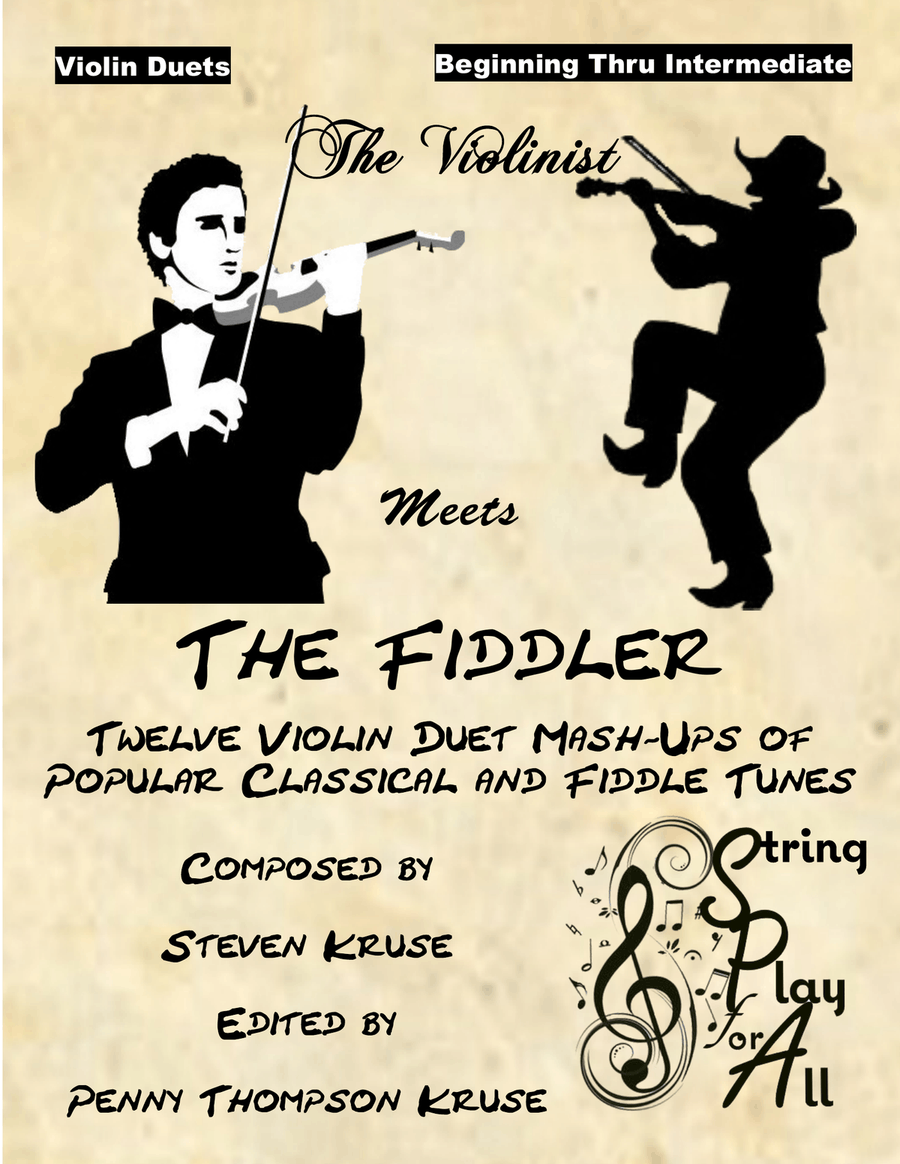 The Violinist Meets the Fiddler: 12 Violin Duet Mash-Ups of Popular Classical and Fiddle Tunes String Duet scores gallery preview page 1