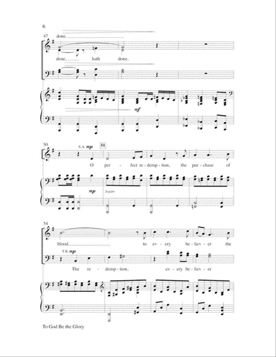 To God Be the Glory Choir scores gallery preview page 6