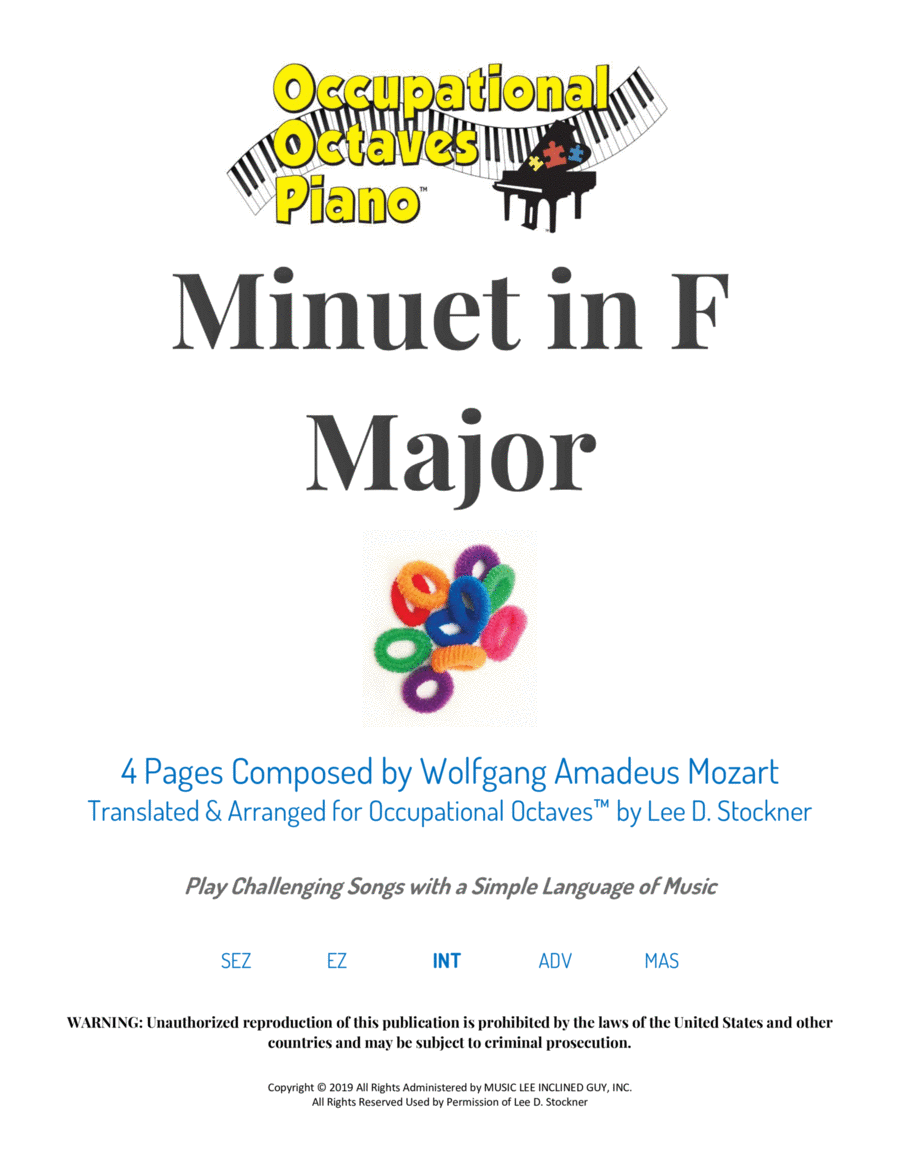 Minuet in F Major (Occupational Octaves™) Piano Solo scores gallery preview page 1