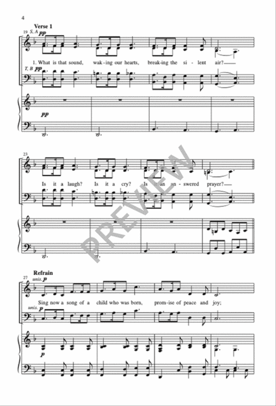 Sing Now a Song of a Child Who Was Born 4-Part scores gallery preview page 5