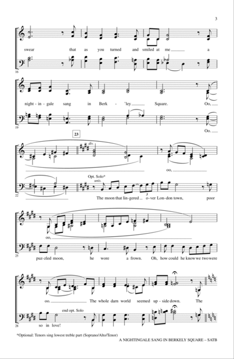 A Nightingale Sang In Berkeley Square 4-Part scores gallery preview page 2