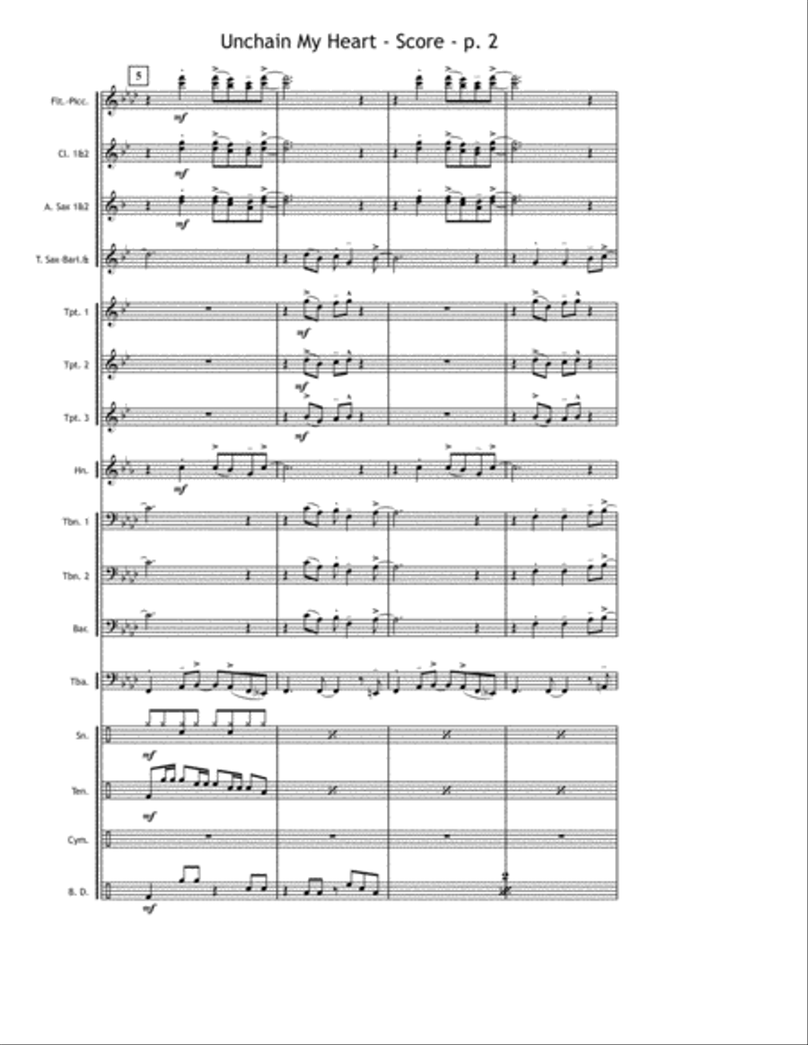 Unchain My Heart Unchain My Heart Marching Band scores gallery preview page 3