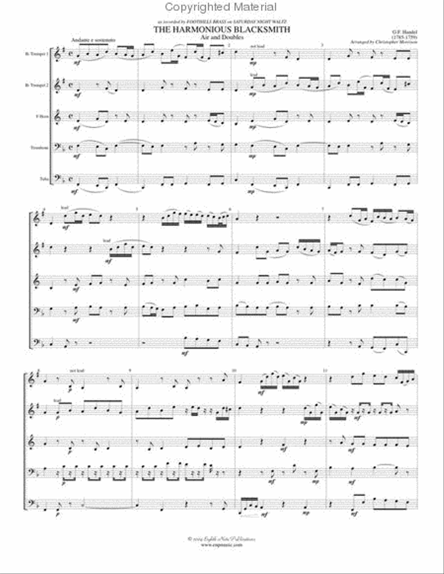 Harmonious Blacksmith Brass Quintet scores gallery preview page 2