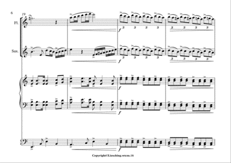 Tango for Marimba, Flute & Alto Saxophone Small Ensemble scores gallery preview page 6