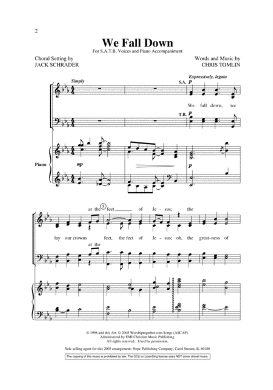 We Fall Down We Fall Down 4-Part scores gallery preview page 2