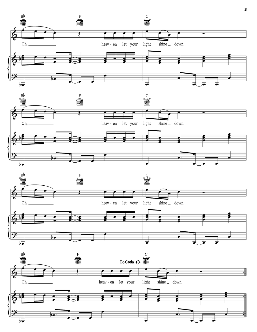 Shine Shine Piano, Vocal, Guitar scores gallery preview page 3