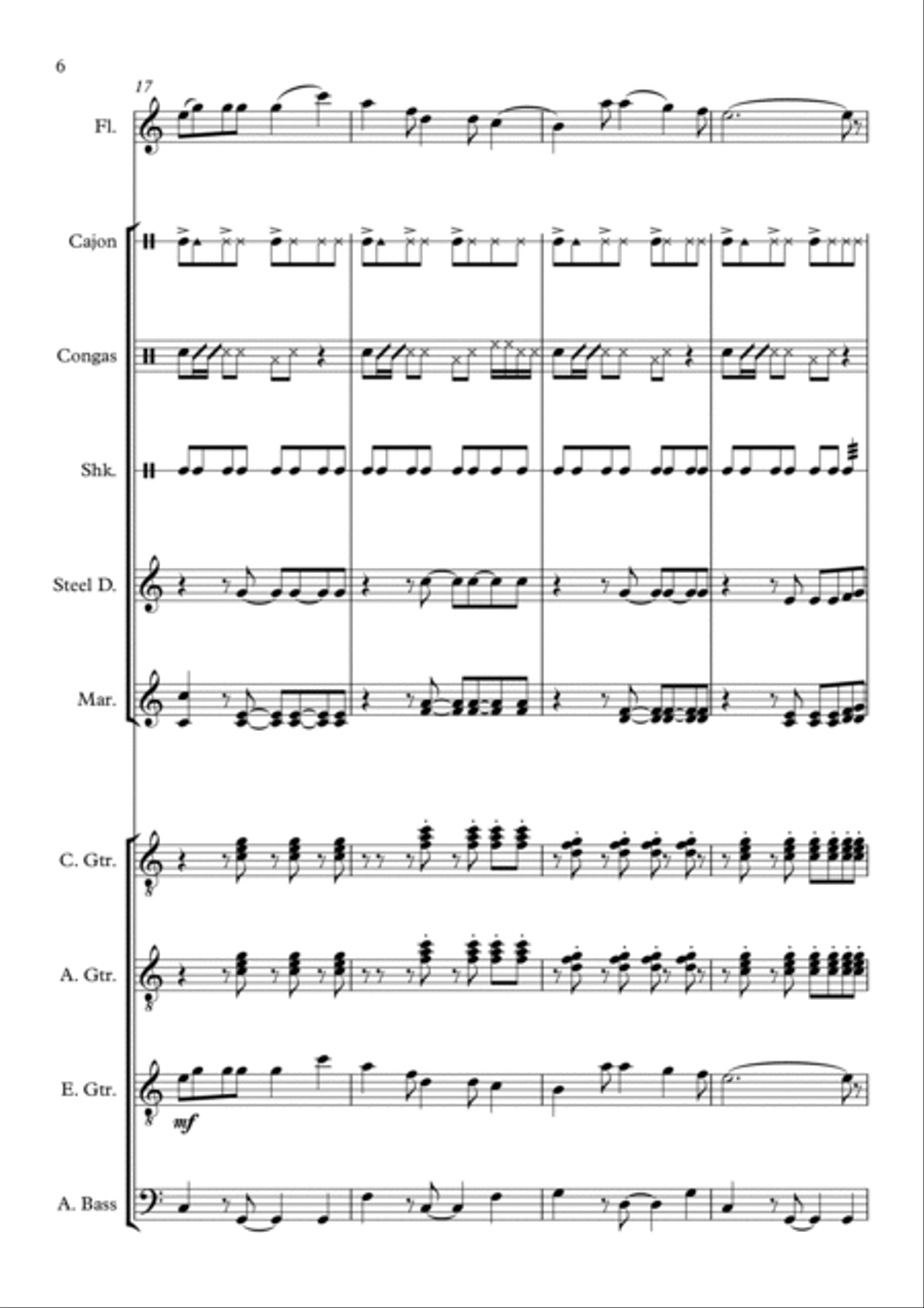 Underneath The Mango Tree Large Ensemble scores gallery preview page 6