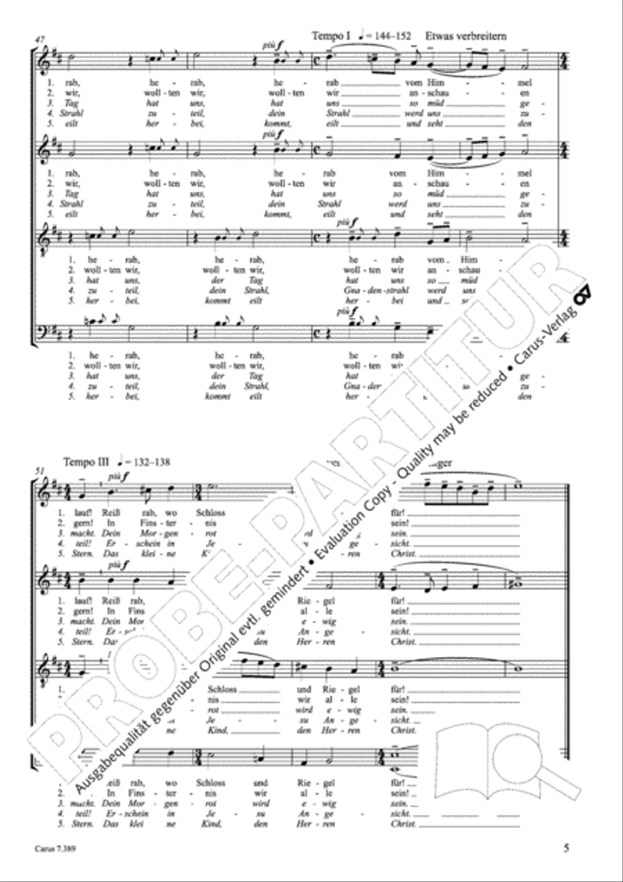 Four Motets for Advent and Christmas (Vier Motetten fur Advent und Weihnachten) 4-Part scores gallery preview page 10