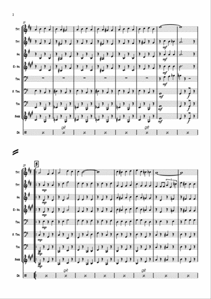 Kiss Me Goodnight, Sergeant Major Brass Ensemble scores gallery preview page 2