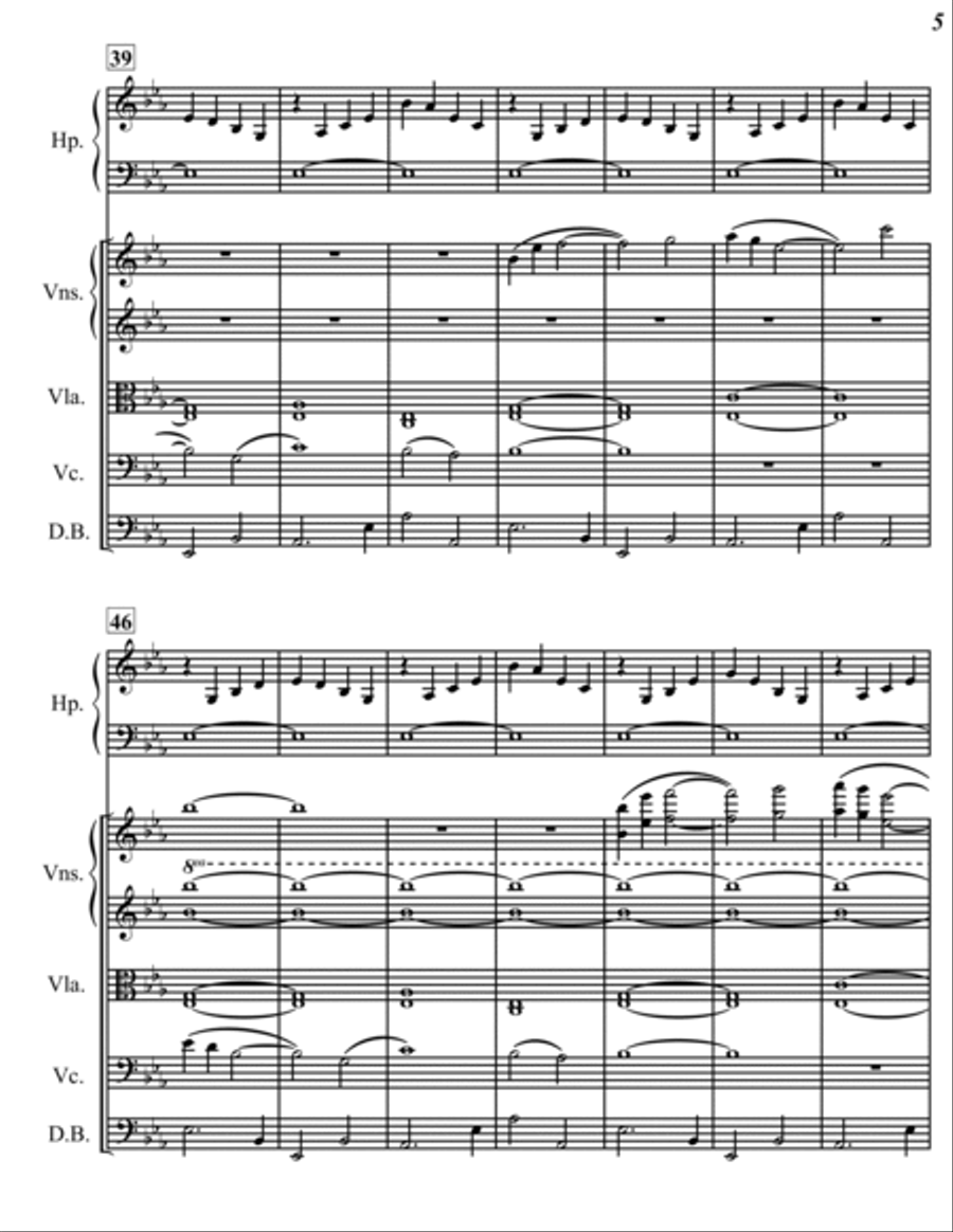 Elegy for Strings and Harp String Orchestra scores gallery preview page 6