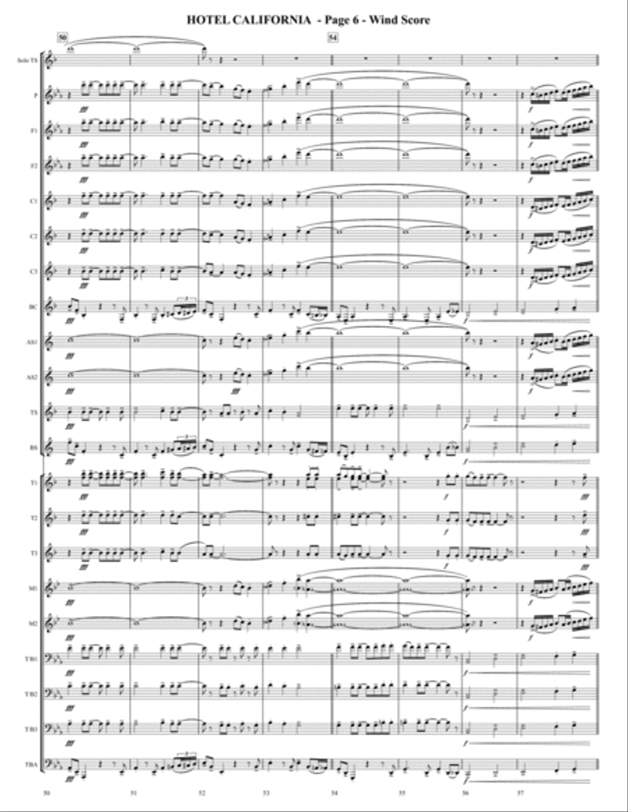 Hotel California Marching Band scores gallery preview page 6
