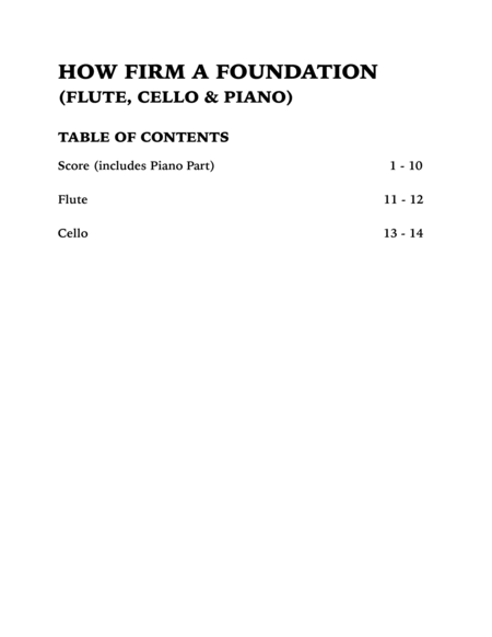 How Firm a Foundation (Trio for Flute, Cello and Piano) image number null