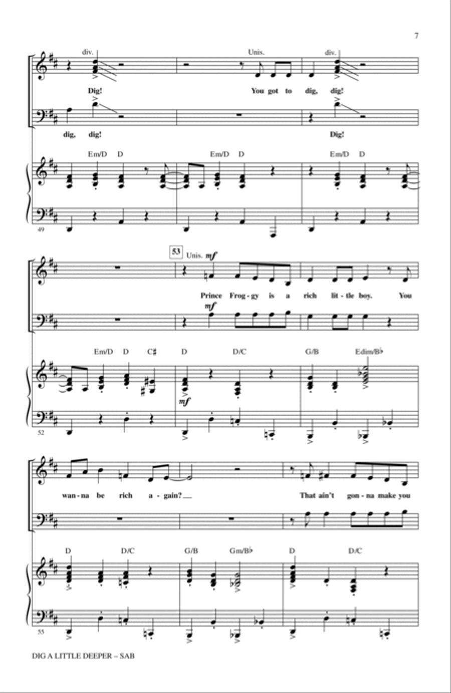 Dig A Little Deeper (from The Princess And The Frog) 3-Part scores gallery preview page 6