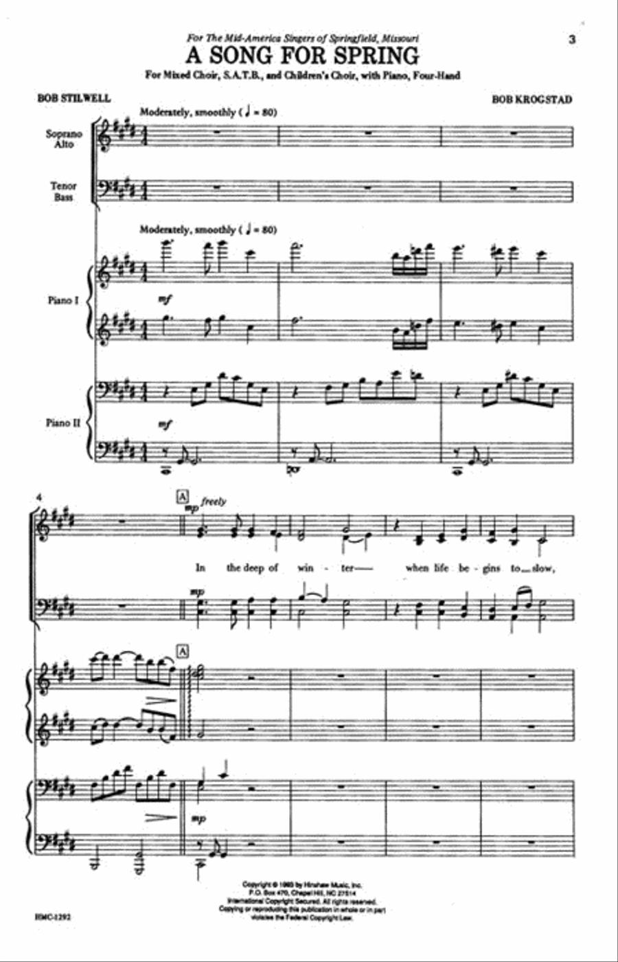 A Song for Spring 4-Part scores gallery preview page 2