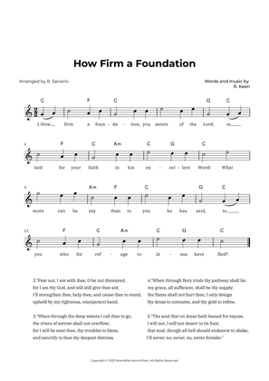 How Firm a Foundation (Key of C Major)