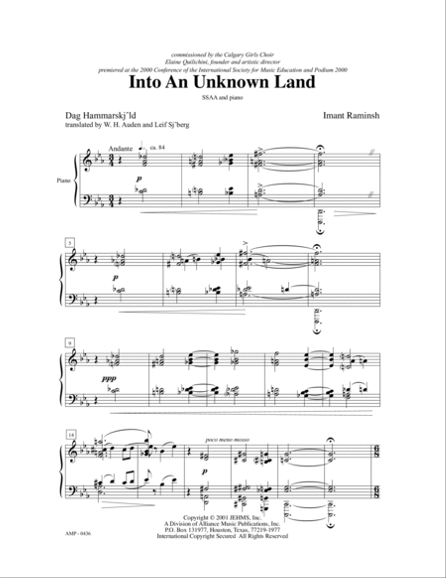 Into an Unknown Land SSAA scores gallery preview page 8