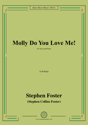 Book cover for S. Foster-Molly Do You Love Me!,in B Major