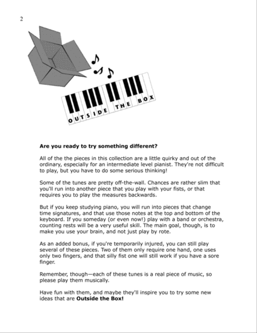 Outside the Box - 9 Silly Piano Solos to Make You Think! Piano Method scores gallery preview page 2