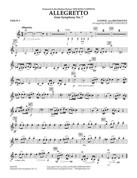 Allegretto (from Symphony No. 7) - Violin 2