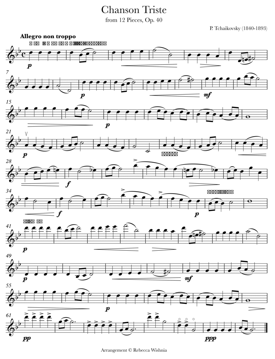 Chanson Triste Violin Solo scores gallery preview page 1