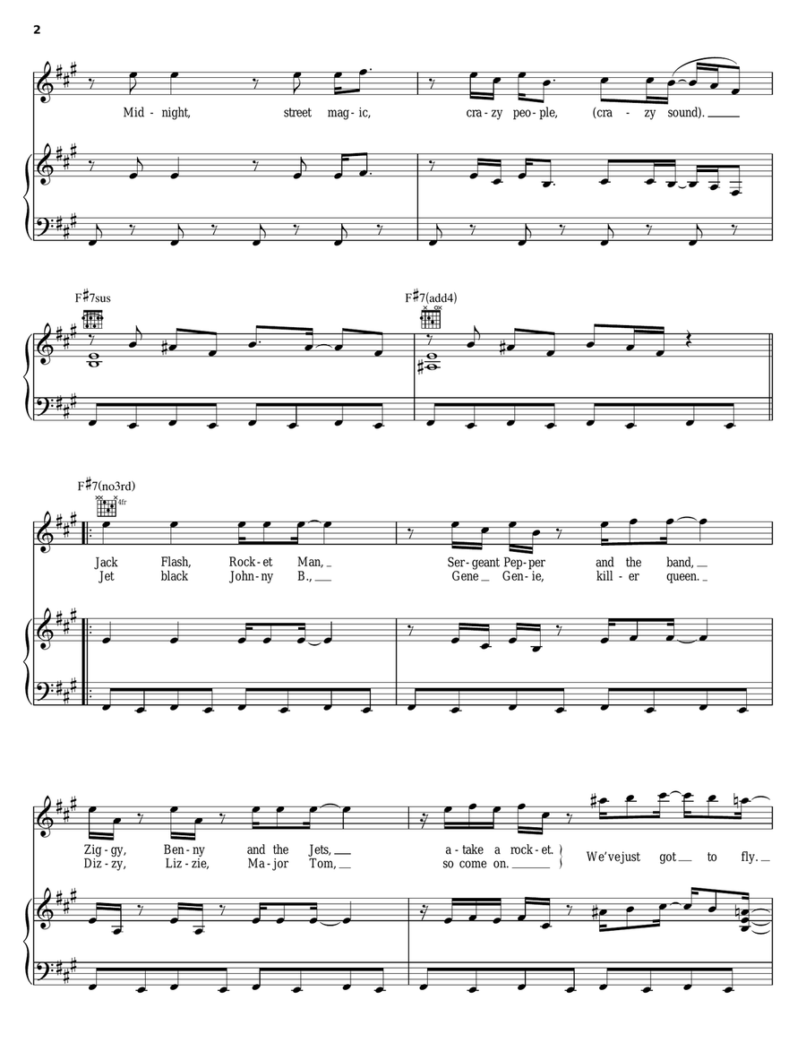 Rocket Piano, Vocal, Guitar scores gallery preview page 2