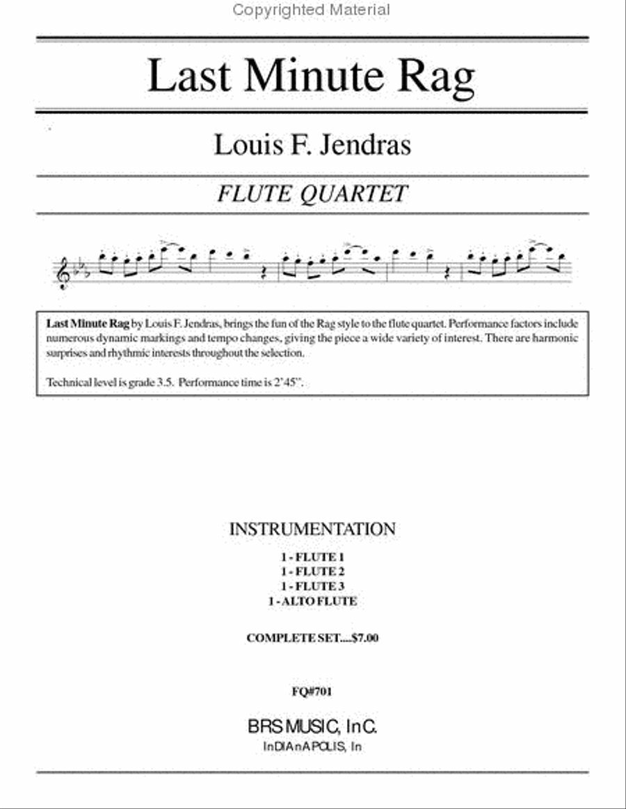 Last Minute Rag Flute Quartet scores gallery preview page 2
