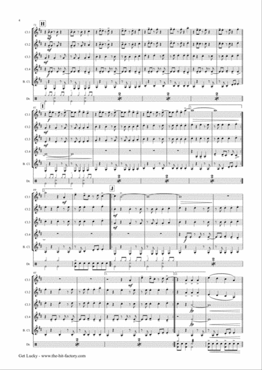 Get Lucky Woodwind Ensemble scores gallery preview page 4