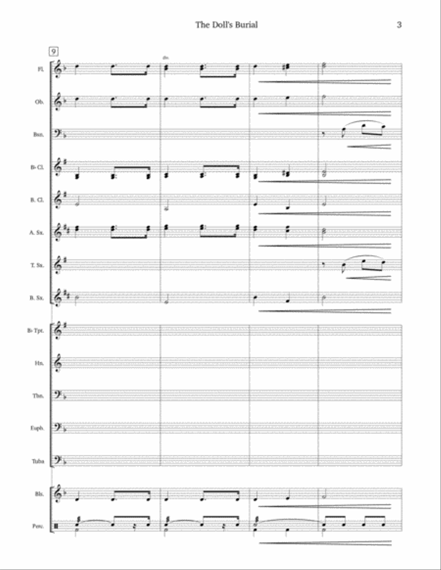 The Doll's Burial (Funeral March) Concert Band scores gallery preview page 3